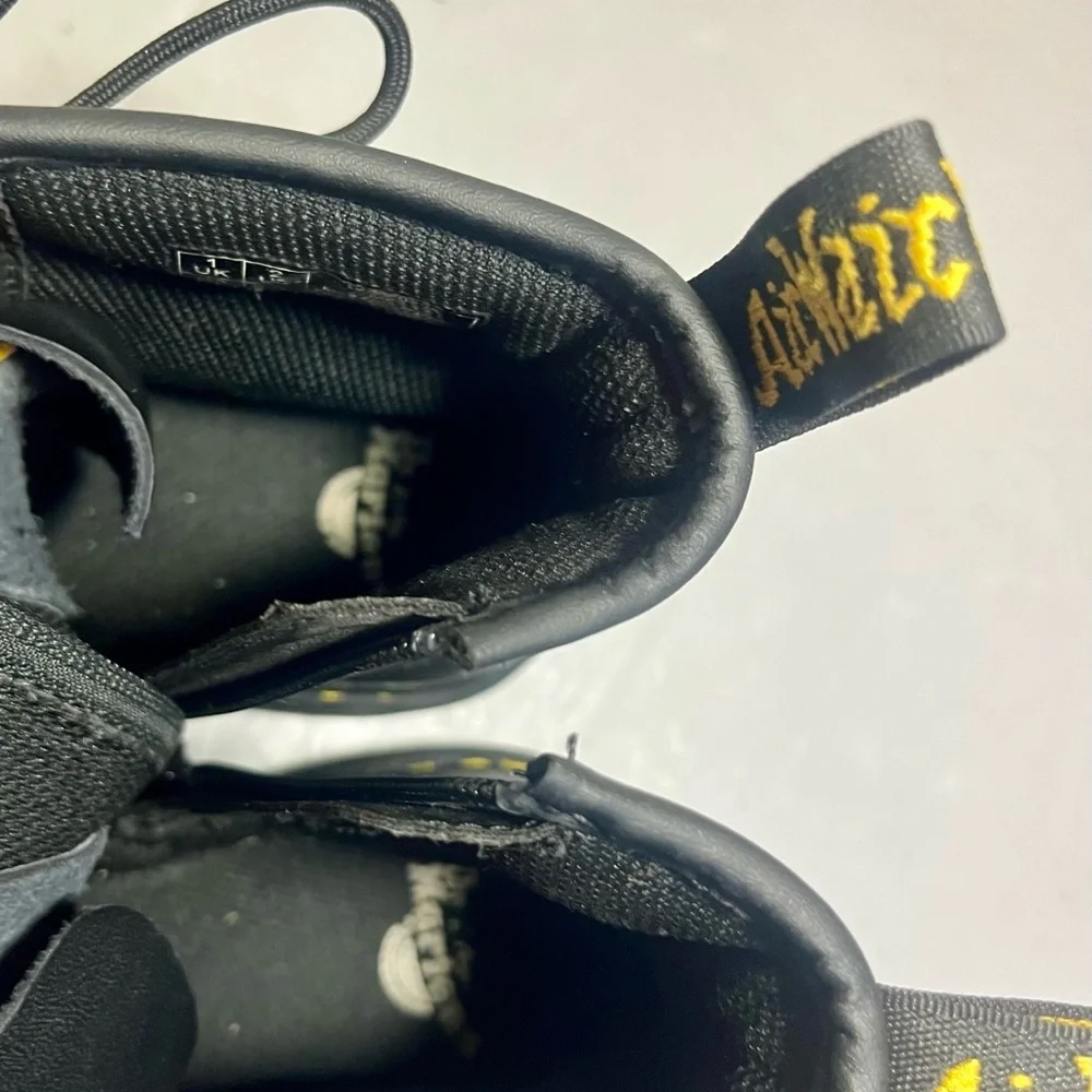 Dr. Martens Junior 1460 Softy T Black Leather Lace-Up Side Zip Boots Kids Size 2